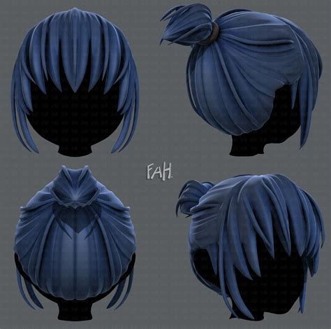 3d Model 3d Hair Style For Girl V35 Vr Ar Low Poly Cgtrader