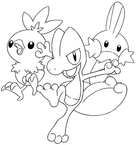 Pokemon Starters Sun And Moon Coloring Pages Sketch Coloring Page