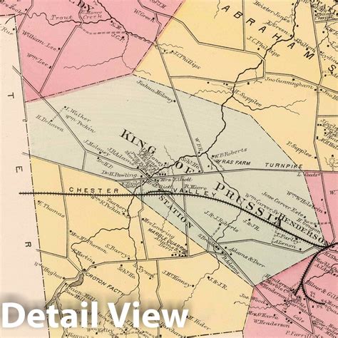 Historic Map 1871 Upper Merion Montgomery County Pennsylvania V