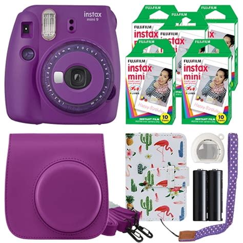 Fujifilm Instax Mini 9 Instant Camera Clear Purple 50 Film Sheets