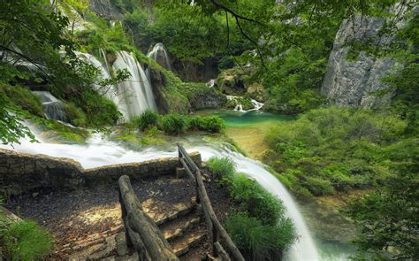 Waterfalls Rivers Croatia Parks Plitvice Lakes Nature Wallpapers