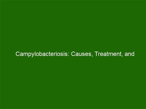 Campylobacteriosis Causes Treatment And Prevention Strategies