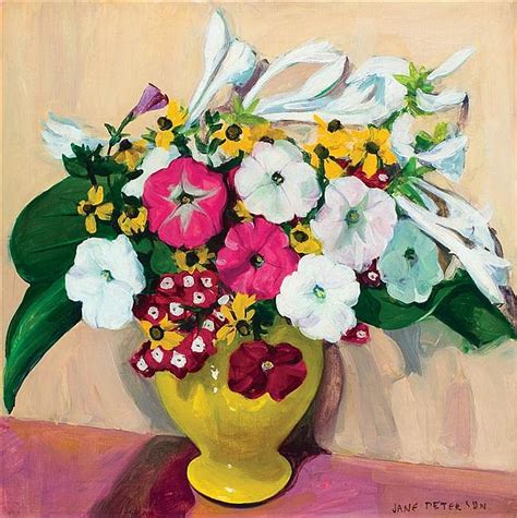 Lot Jane Peterson American 1876 1965 Flowers In A Yellow Vase