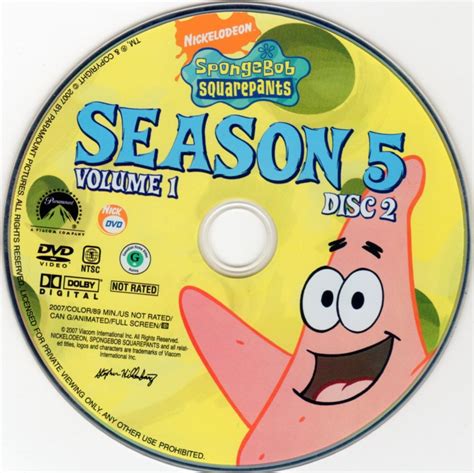 Spongebob Squarepants Season 5 Volume 1 Disc 2 Scanned Dvd Labels
