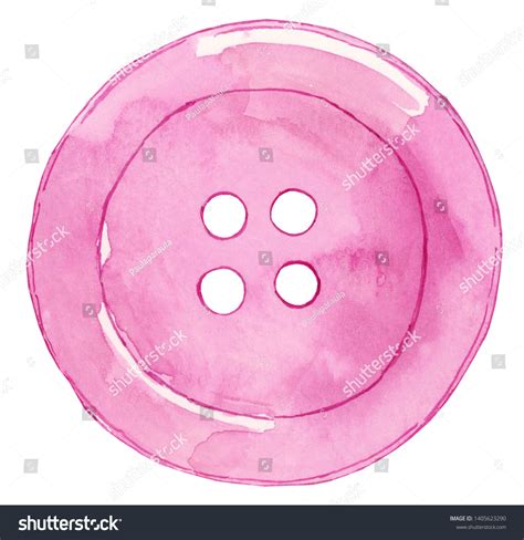 Watercolor Pink Button Illustration Pink Button Stock Illustration