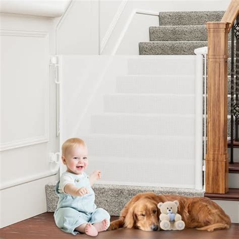 Retractable Baby Gates No Drilling Probebi Retractable Dog Gate For