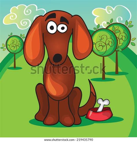 Cute Cartoon Dog Bone Vector Illustration Stock Vector Royalty Free