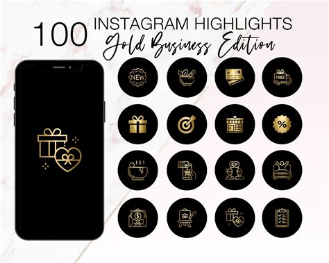 Instagram Highlight Icons Gold Business Instagram Story Etsy