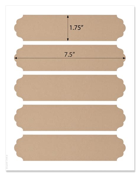 Textured Brown Kraft Decorative Wrap Around Labels 75 X 175 Inches