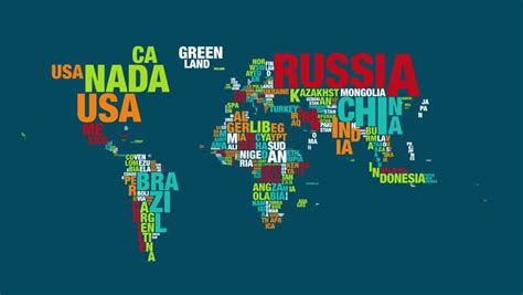 Word Cloud Of World Map In 4k Resolution Stock Footage Video 8176858
