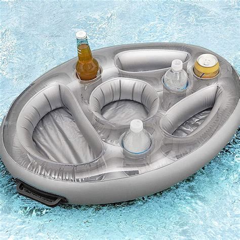 Inflatable Floating Drink Holder With 9 Holes Large Capacity For
