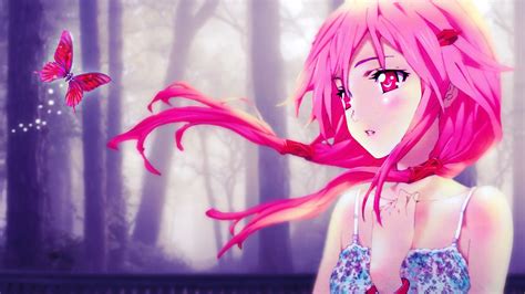 Wallpaper Anime Girls Open Mouth Toy Pink Guilty Crown Yuzuriha