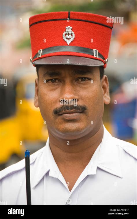 A Policeman In Pondicherry India Stock Photo Alamy