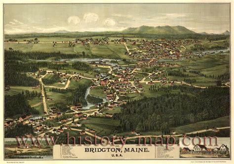 Bridgton Maine Panoramic Map Bridgton Maine Bridgton