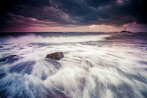 Timelapse Photography Of Water Waves On The Seat Hd Wallpaper