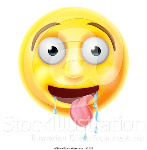 Vector Illustration Of A 3d Yellow Smiley Emoji Emoticon Face Drooling