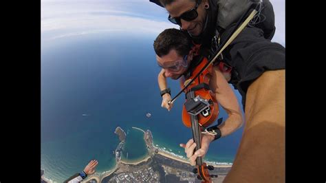 Coffs Skydivers And The Naked Violin Player Youtube
