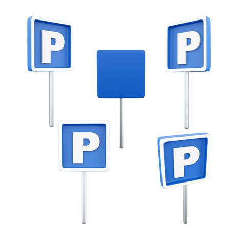 Free 3d Rendering Parking Place Spot Road Sign Different Positionc Icon