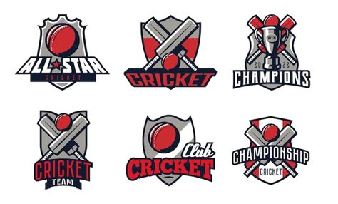 Premium Vector Set Of Logos Cricket Emblems Colorful Collection Of