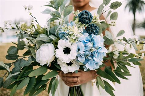 Classic Blues With This Breathtaking Bridal Faux Flower Bouquet We Ve