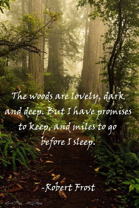 Inspirational Poetry Nature Quotes The Woods Are Lovely Dark And