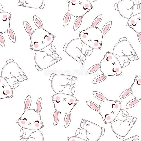 Seamless Pattern Cute Bunny And Carrots Print Design Rabbit Background