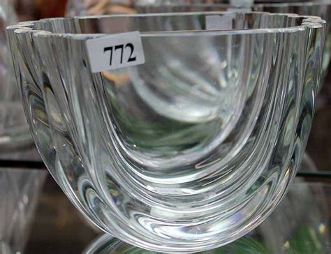 Goran Warff Signed Clear Glass Bowl Vase Kosta Boda Scandinavian Named Designers Glass