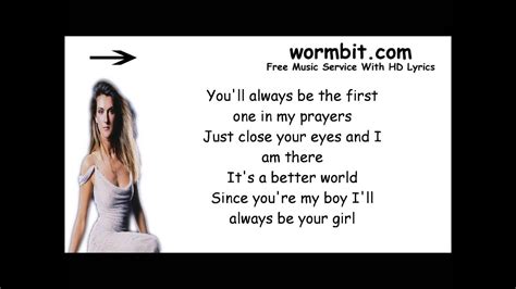 Celine Dion Always Be Your Girl [lyrics] Youtube