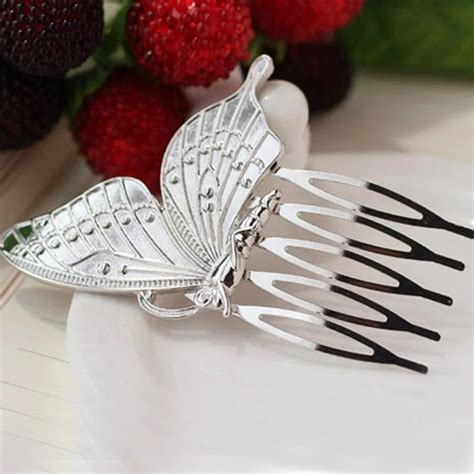 1pc Lovely Butterfly Hair Combs Silver Metal Hairwear Jewelry Hairpin Headdress Hair Clip Hair