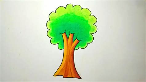 Cara Menggambar Pohon Paling Mudah Youtube