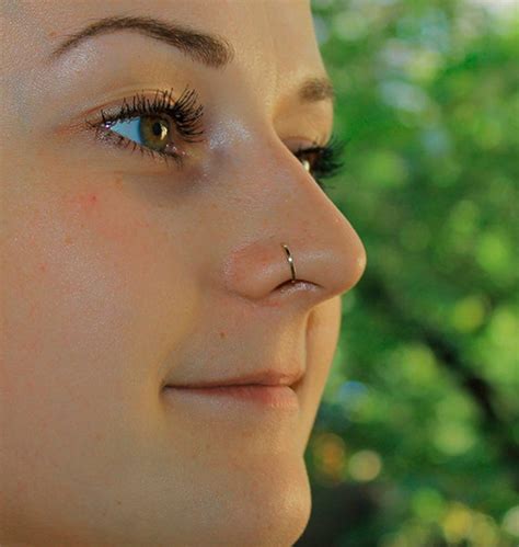 Small Gold Nose Ring Nose Hoop 20 Gauge Nose Piercing Etsy