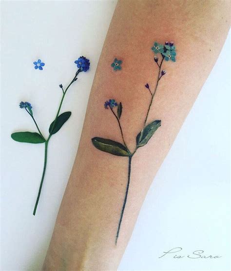 Forget Me Nots Flower Tattoo By Pis Saro Botanical Tattoo Artist