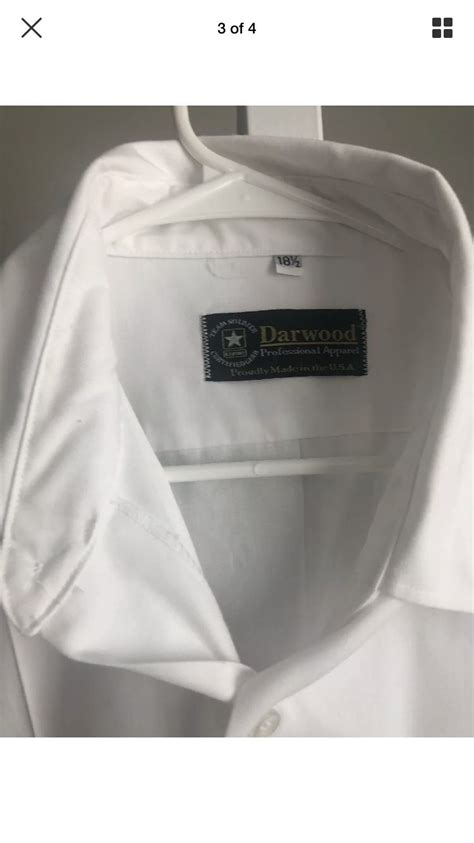 Us Military Darwood White Short Sleeve Army Asu Shirt Size 18 12 For