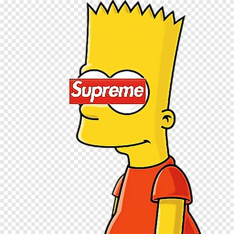 Bart Simpson With Supreme Logo On His Face Bart Simpson Homer Simpson