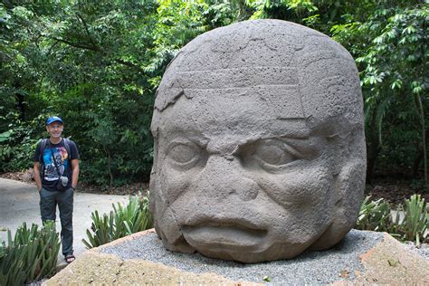 Colossal Olmec Stone Heads Of La Venta In Villahermosa Mexico