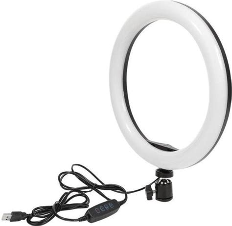 Selfie Led Ring Light 26cm Dimmable Photography Camera Phone Ring Lamp Met Spiegel En Bol
