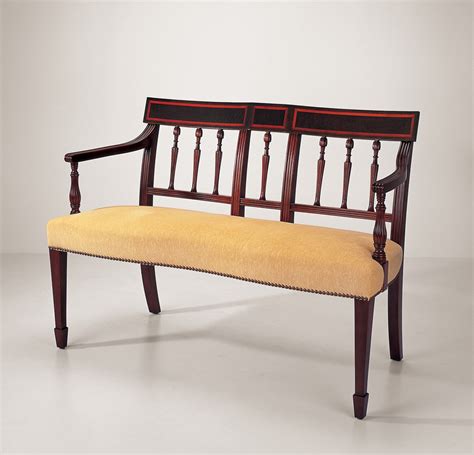 22008 Regency Style Bench With Wooden Frame Back