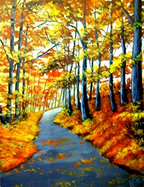 Acrylic Painting Tutorial Step By Step Easy Forest Painting Autumn
