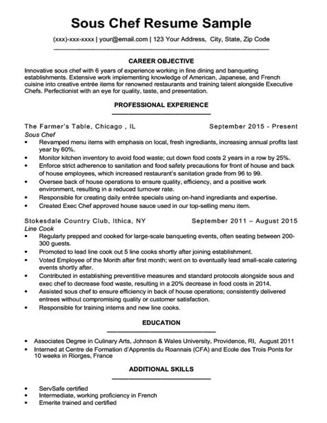 Resume Examples Executive Chef Executive And Sous Chef Resume Samples