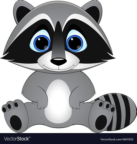 Cute Raccoon On White Background Vector Illustration Download A Free