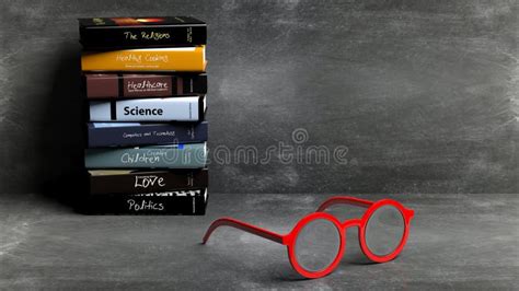 Eyeglasses On Top Stack Books Vector Stock Vector Illustration Of Colorful Library 72761849