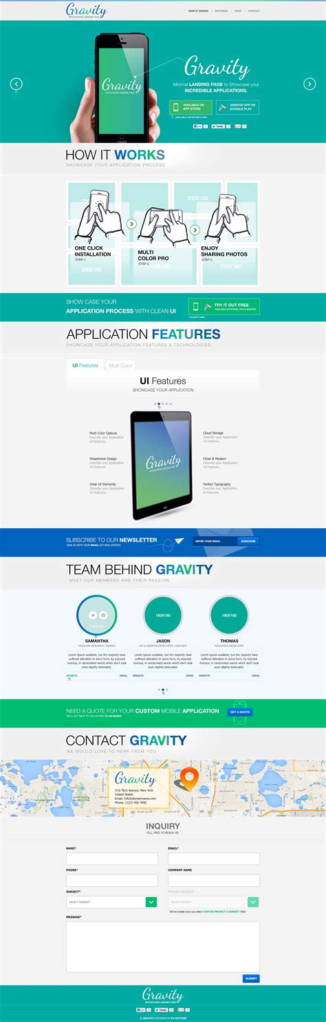 It doesn't matter how many features tips to consider while figuring out mobile ui design. Gravity Mobile App Landing Page Responsive (HTML) #App, # ...