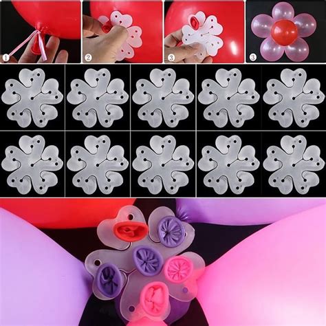 Ludlz Pack Of 10 Balloon Clip Ties Round Shape Easy Sealing Balloons For Wedding Party Christmas