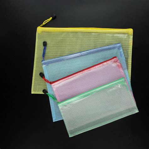 1 Pcs Zipper File Bags A4a5a6 Clear Pocket Folders Mesh Water