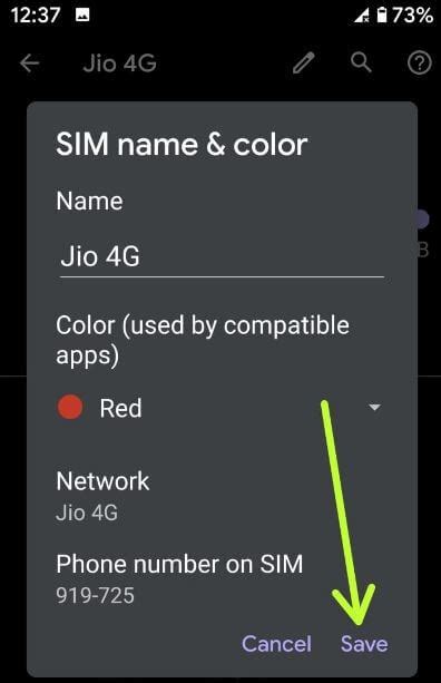 How To Change Sim Name And Color On Android 13 12 11