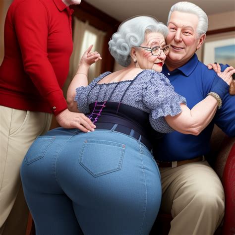 Ai Upscaler Granny Showing Her Big Booty Husband Touching Big Hot Sex