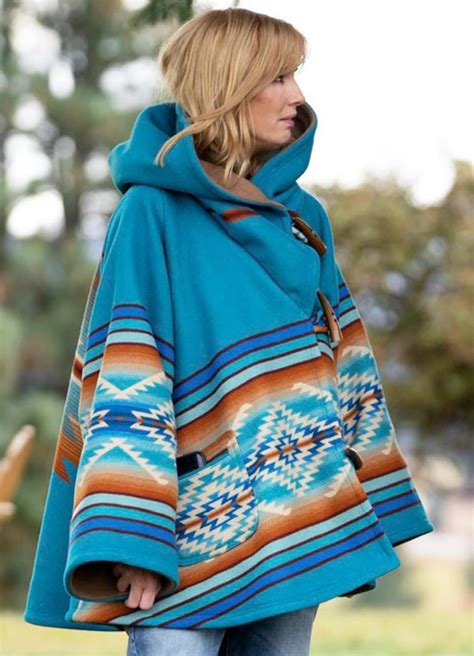 Yellowstone Beth Dutton Blue Hood Coat Blue Poncho Style Etsy