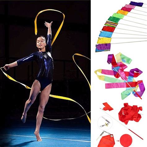 M Dance Ballet Streamer Ribbon Gym Rhythmic Art Gymnastic Twirling Rod