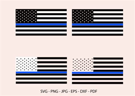 114 Thin Blue Line Flag Svg Designs And Graphics