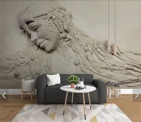 Nordic Embossed Sculpture Beautiful Sex Girl Photo Wallpaper Wall Mural For Living Room Contact